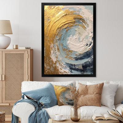 Nébuleuse spirale dorée et bleue