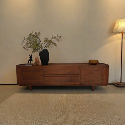 Black walnut solid wood home TV cabinet