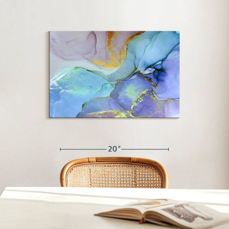 Avery Light Marble Abstract, 16" H x 24" W