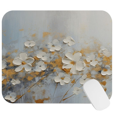 Floral Luxe Floral I Flowers Transitional Gaming Cute Office Laptop Desk Pad Gift Mat Square Rectangle Non-Slip Mousepad