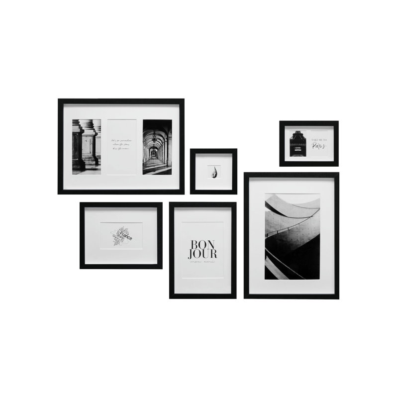 Hicham Black Gallery Wall Picture Frame - Frames Included: 6