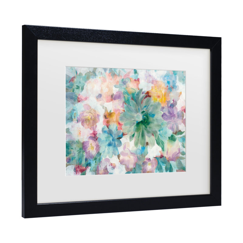 « succulent fleurs crop »-impression, Cadre noir, H 11 po x l 14 po x P 0,5 po