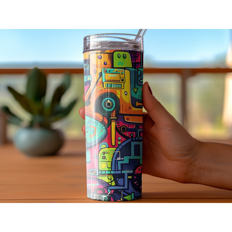 Choose Handmade Tumblers 591ml Vacuum Insulated Stainless Steel (18/8) Travel Tumbler with Straw