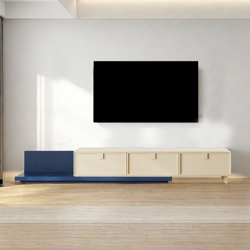Retractable Modern Blue TV Stand, 78.74"