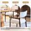 Ensemble de 2 fauteuils de salle à manger rembourrés en bois massif-2048466529