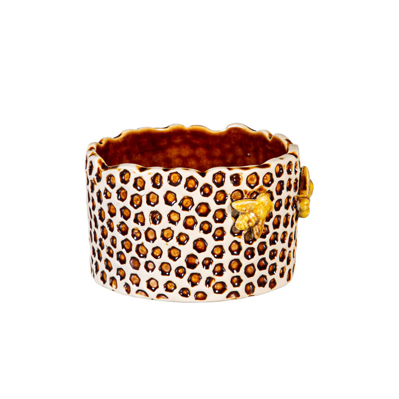 Ceramic Honeycomb Crackled Planter