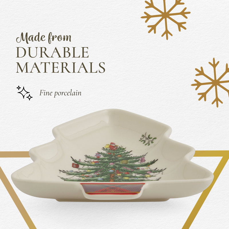 Spode Christmas Tree Tartan Spoon Rest 7"