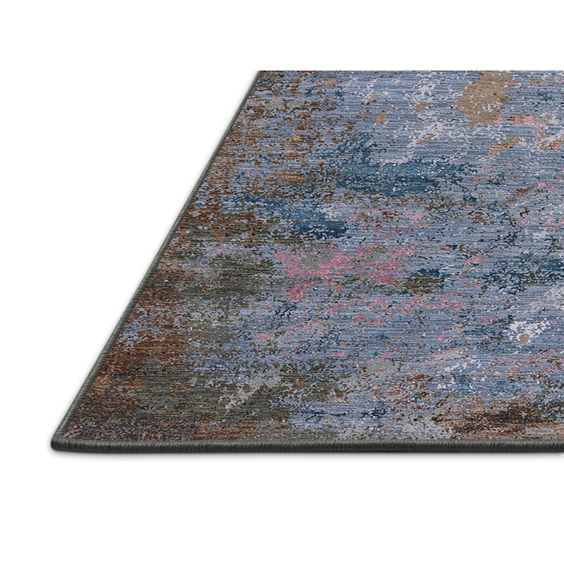 Tapis bleu / brun Brookeville, Rectangle 4 pi x 6 pi