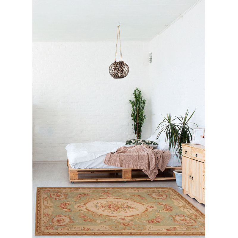 Tapisserie verte Dynasty kilim 5 pi 0 po x 8 pi 0 po