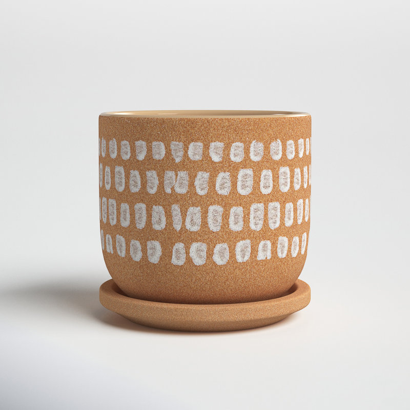 Meissa Handmade Ceramic Pot Planter, 5.75" H x 6" W x 6" D