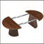 Table basse ronde en bois extensible avec pieds à lattes pour les salons modernes