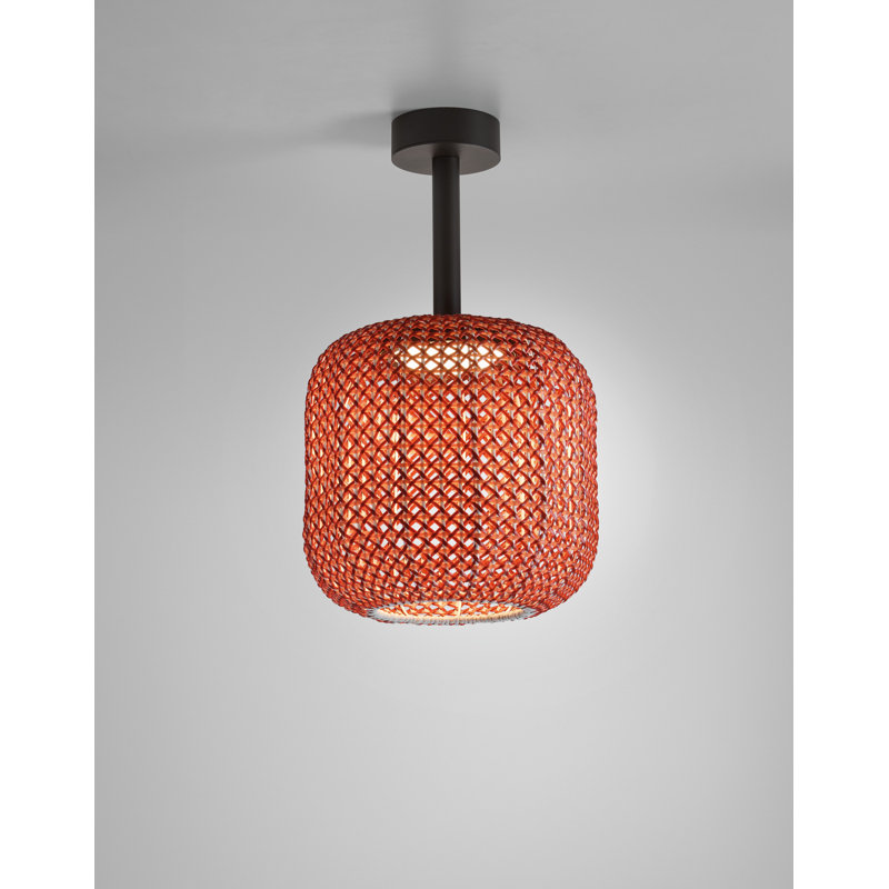 Nans 1 - Light LED Semi Flush Mount, Red