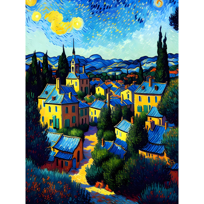 Village français II, H 32 po x l 24 po