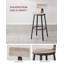 Ensemble de 2 tabourets de bar, chaises de bar avec dossier, tabourets de comptoir, siège haut de 28,7 pouces