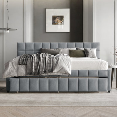 Twin Daybed Velvet With Trundle