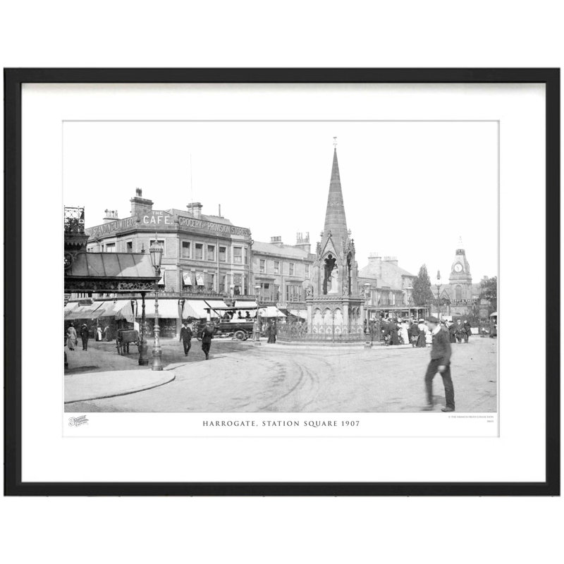 Harrogate, Station Square 1907 1 Piece Single Picture Frame Wall Art, 40cm H x 50cm W x 2.3cm D