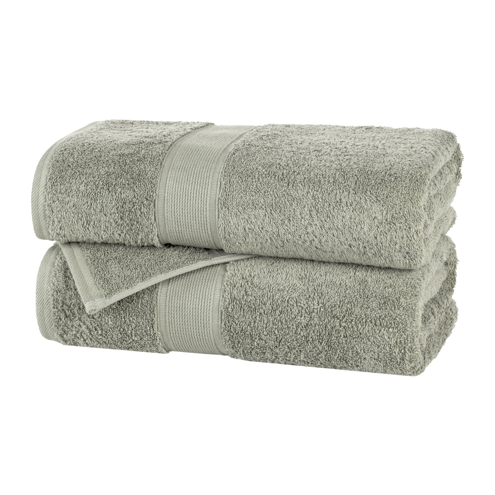 Organic Cotton Towel Set, Sage, 2 Bath Sheet Set