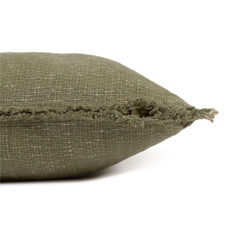 Handloom Cushion, Square 18", Kaki