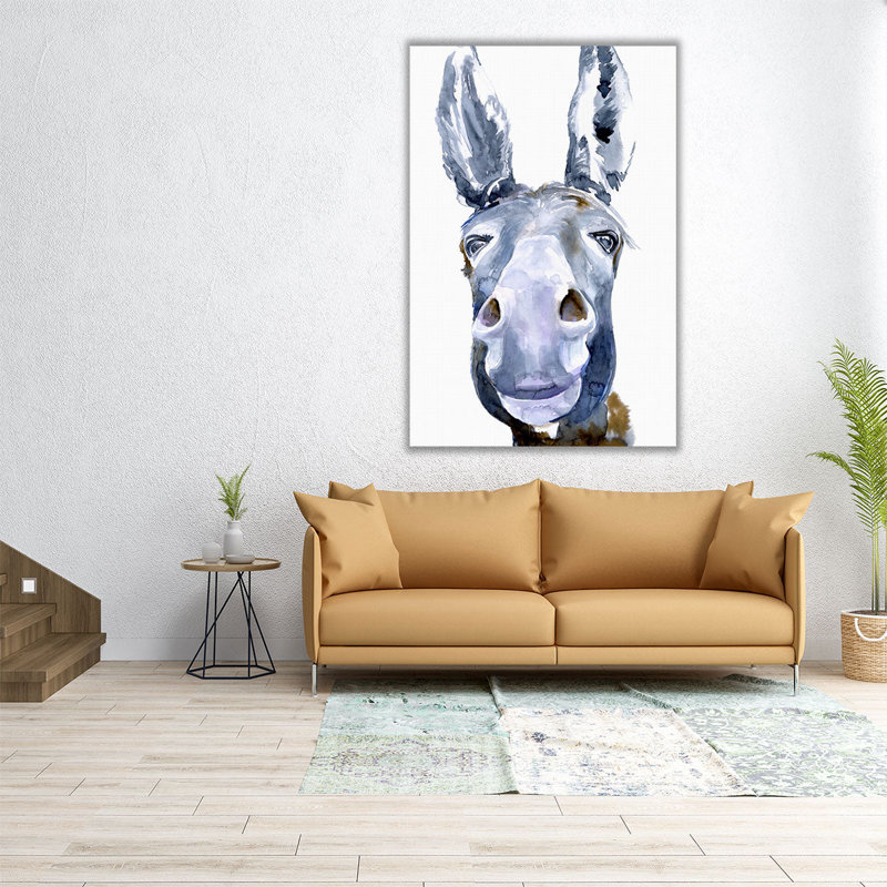 Sweet Donkey I - reproduction d'art sur toile, H 18 po x l 12 po