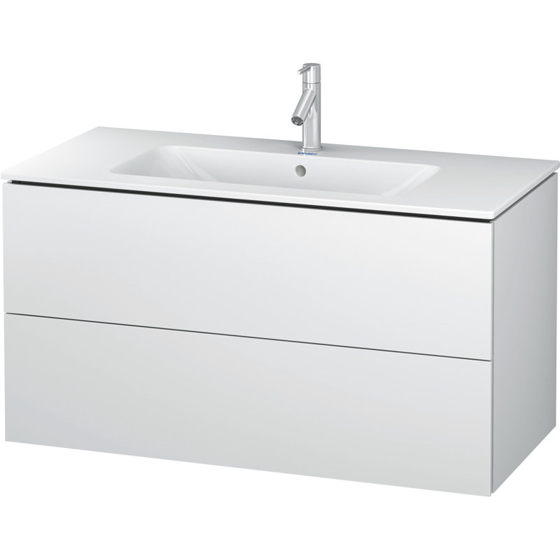 Base de meuble-lavabo simple mural 40,13 po seulement, Blanc mat
