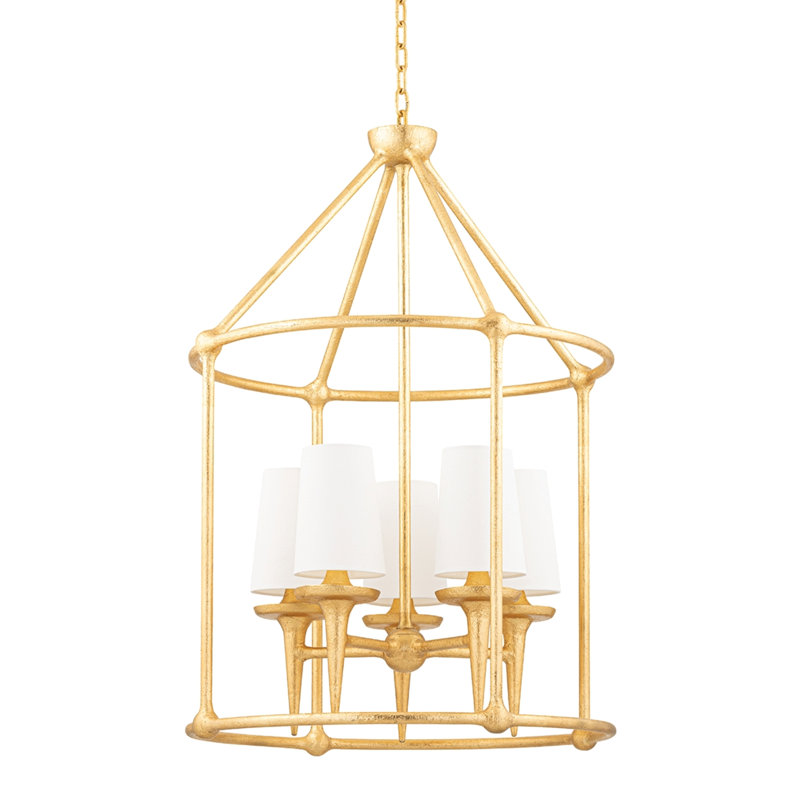Torch 5 - Light Chandelier, Gold Leaf