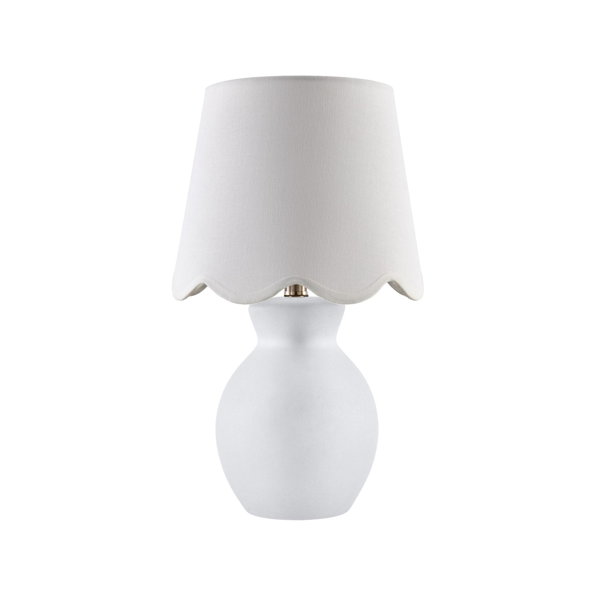 Momsen Scallop Shade Matte Lamp, White, White, 15"H x 8"W x 8"D