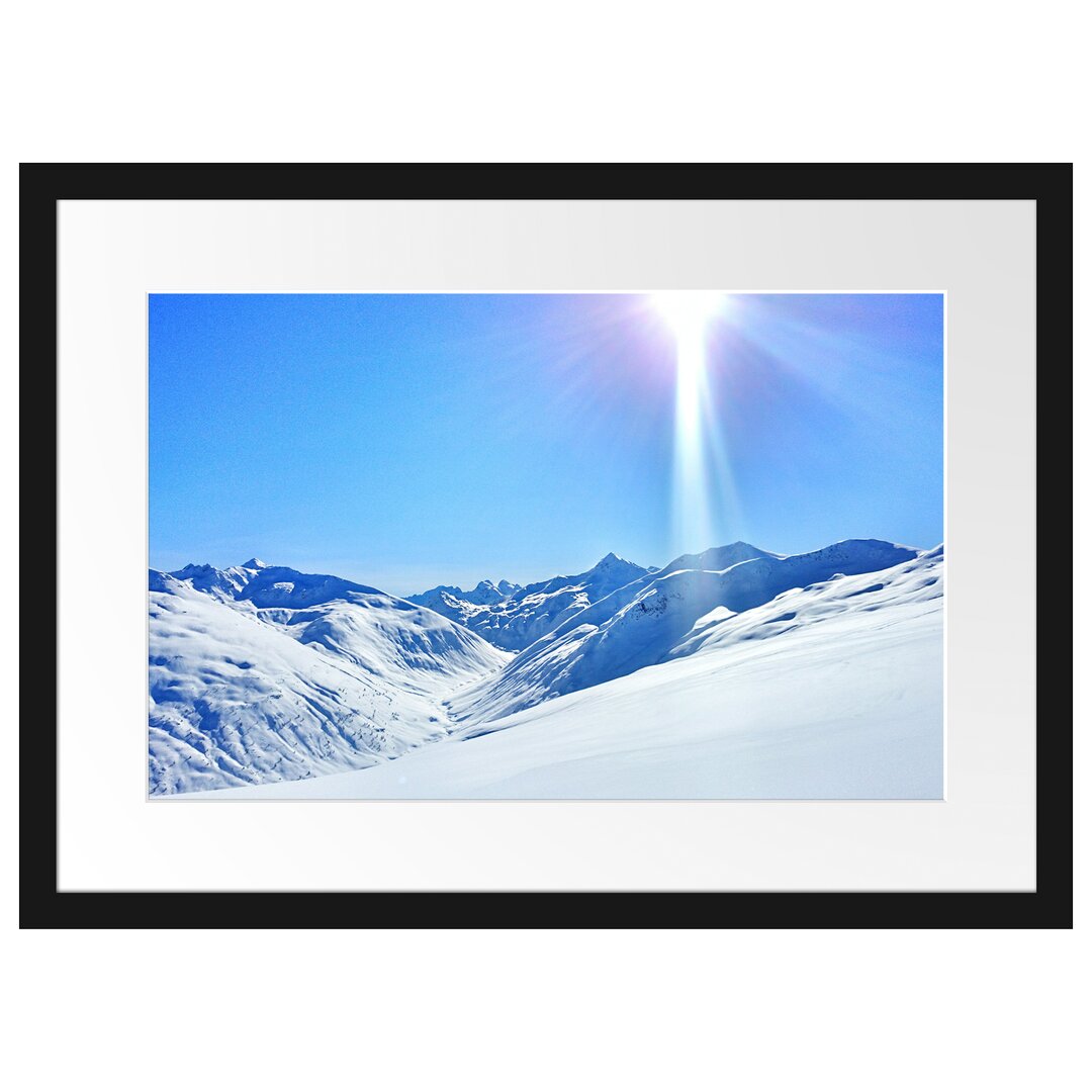 Gerahmtes Poster Schnee Berge