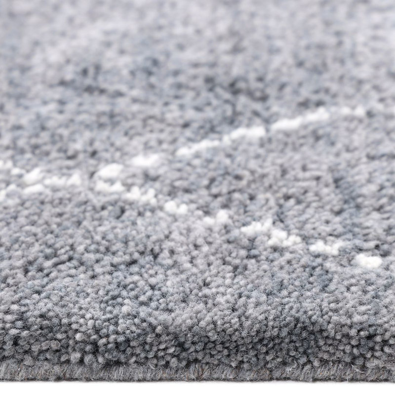 Latiya Hand Knotted Moroccan Area Rug in Gray, Rectangle 8' x 10', Gray