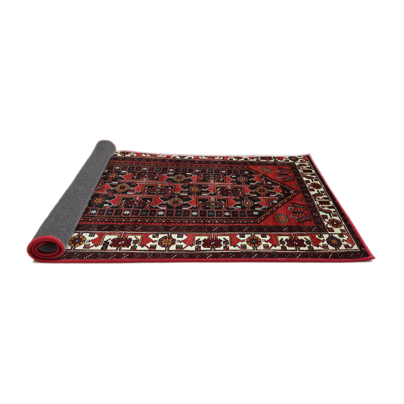 Tapis de style oriental rouge, Rond 5 pi
