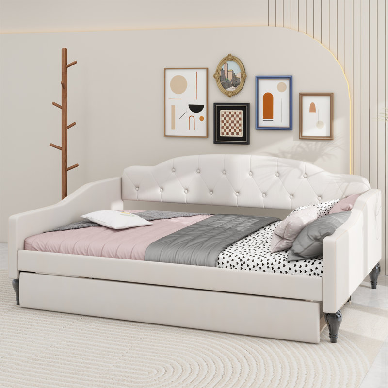 Vicini Full Size Upholstered Tufted Daybed with Twin Size Trundle