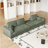 Boneless 114.5'Modern Corduroy Modular foam Sofa, Recliner Seat reversible Sofa, 2-in-1 Sofa with Recliner and L-Shaped Sofa Combination with Three Cushion Neck Pillow Combination and Two Throw Pillows-260976615