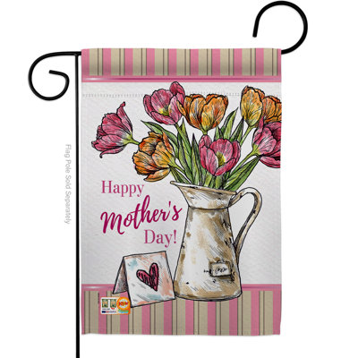 Drapeau de jardin 2 côtés en polyester 13 po x 19 po pour le bouquet père-jours