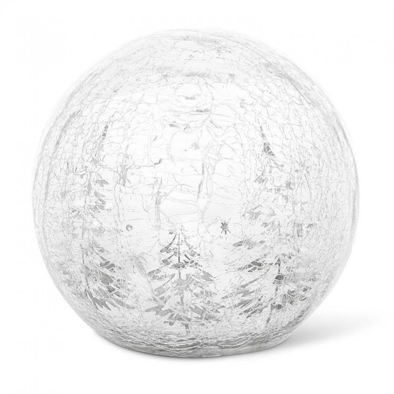 15 Led Crackle Orb With Tree Scene