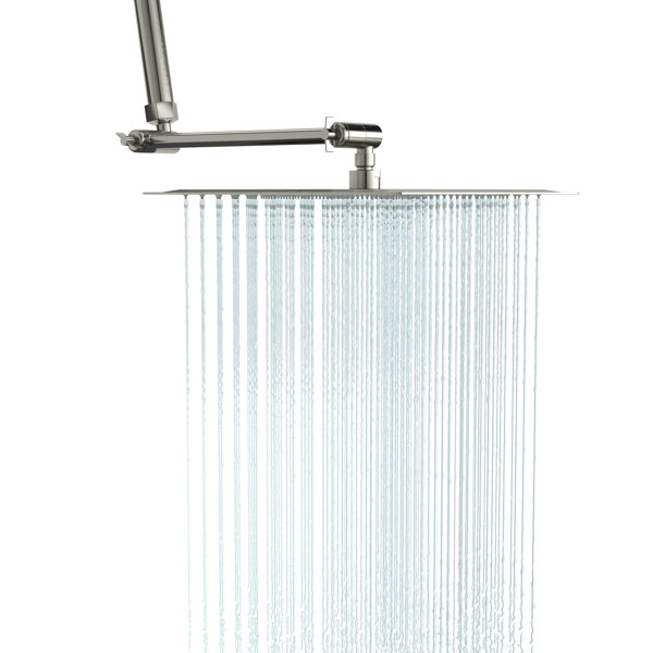 Sarlai 12 Inch Solid Square Ultra Thin 304 Stainless Steel Rain Shower ...