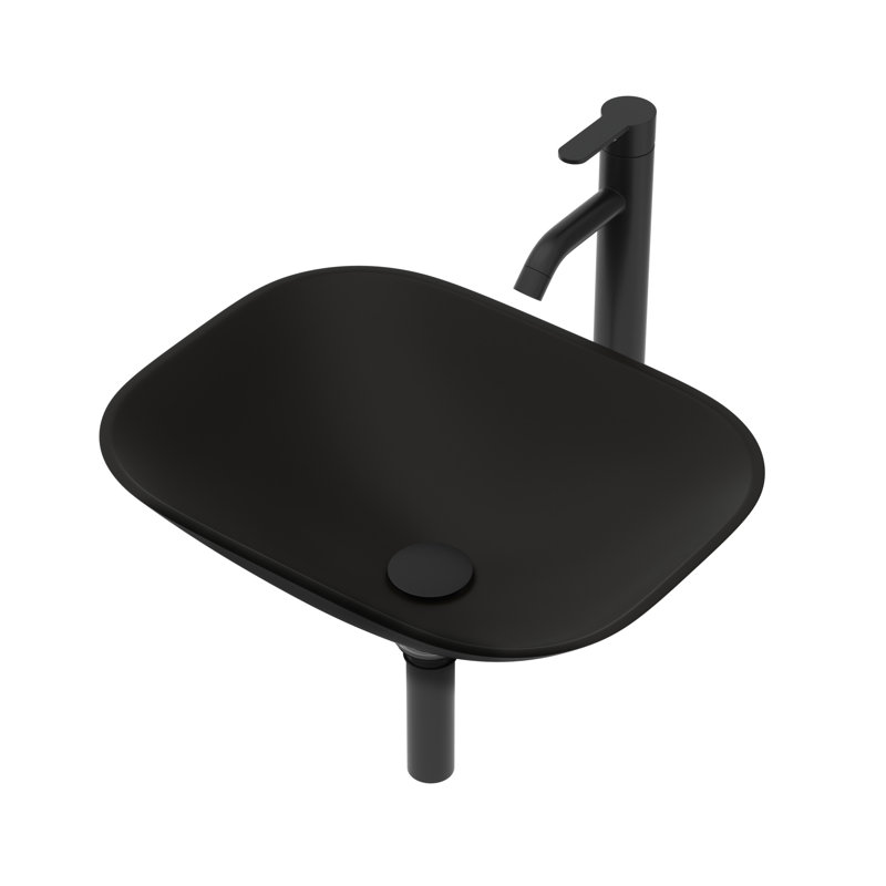 Bathroom Artistic Tempered Glass Vessel Bathroom Sink With Faucet And Pop-Up Drain