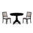 3-piece Kitchen Table Set includes a Round Table and 2 Texture stackable Chair-823580271-823492245