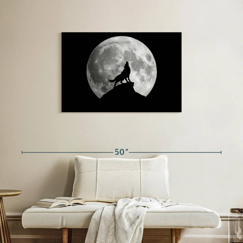 Lune et loup, H 24 po x l 36 po