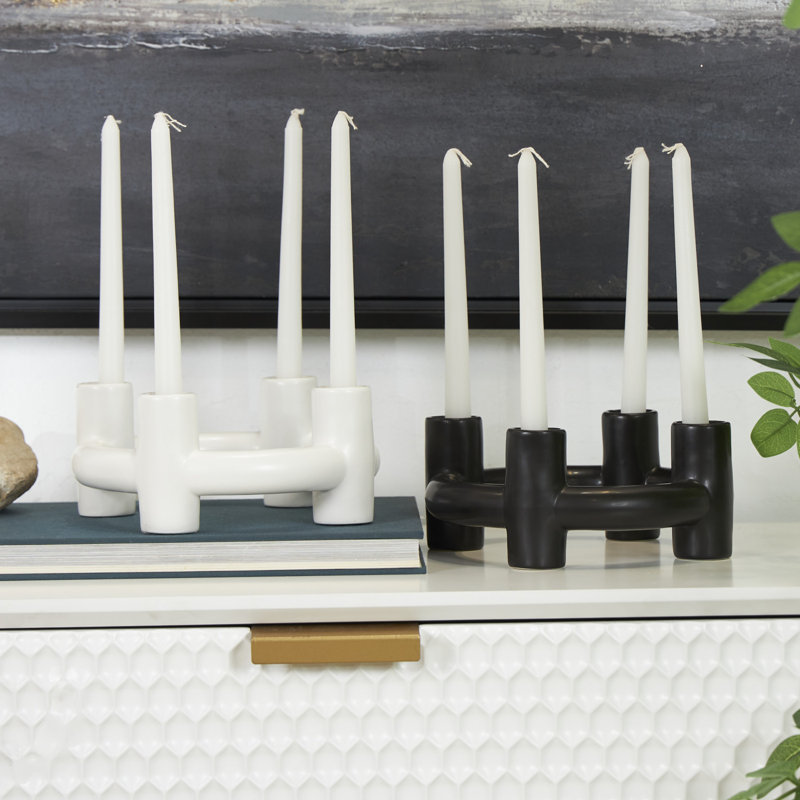 Mable 3.5'' H Earthenware Tabletop Candlestick