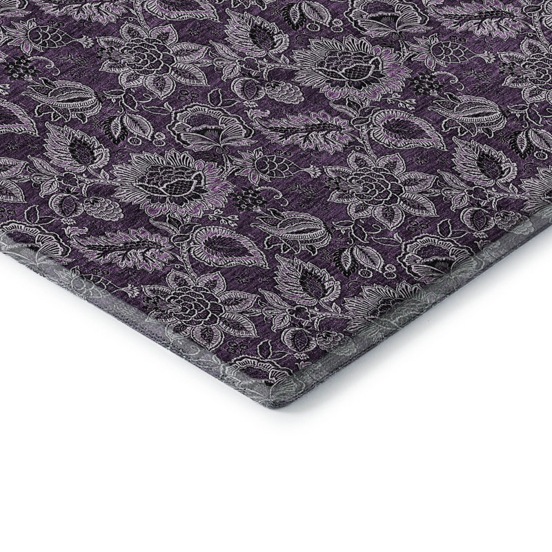 Premium Machine Washable Addington Eggplant Rug, Rectangle 8' x 10'
