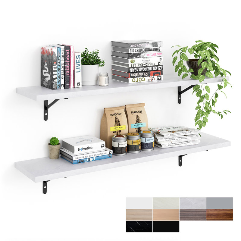 45Inch Cipolla For Wall 10" D X 45" W Set Of 2, White Rock, White Rock, 45'' W X 10'' D