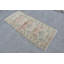 Tapis turc de piste avec motif géométrique unique dans des tons pastel doux décoré de laine à la main beige / vert