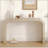Mirod 52" Wood Console Table With Curved Edge, Natural Texture, Perfect For Entryways And Living Rooms