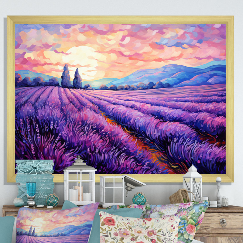 Vangogh Lavender Fields II - Vangogh, art mural sur toile par Vincent Van Gogh, peinture, H 12 po x l 20 po x P 1 po