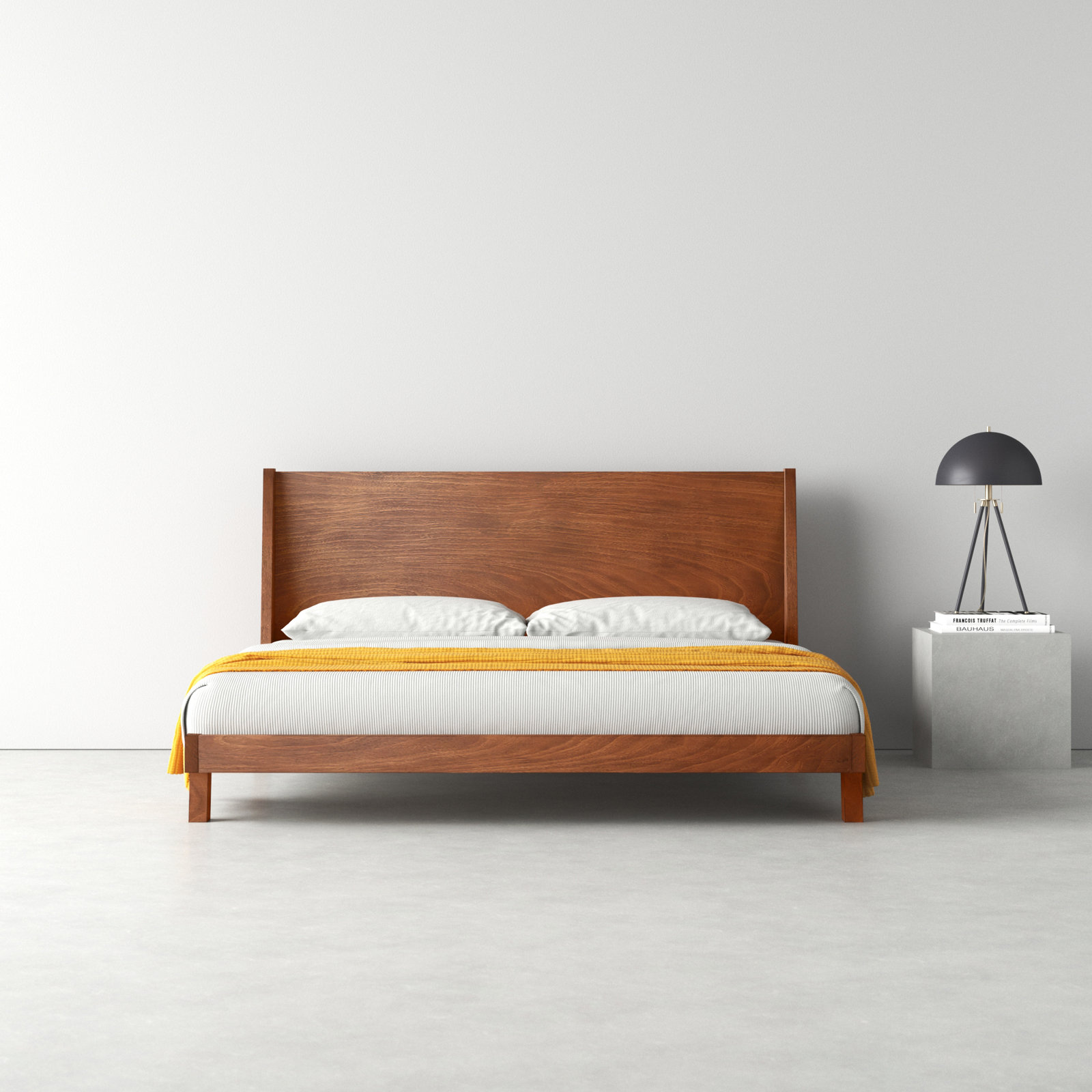 Juno Solid Wood Wingback Bed, California King