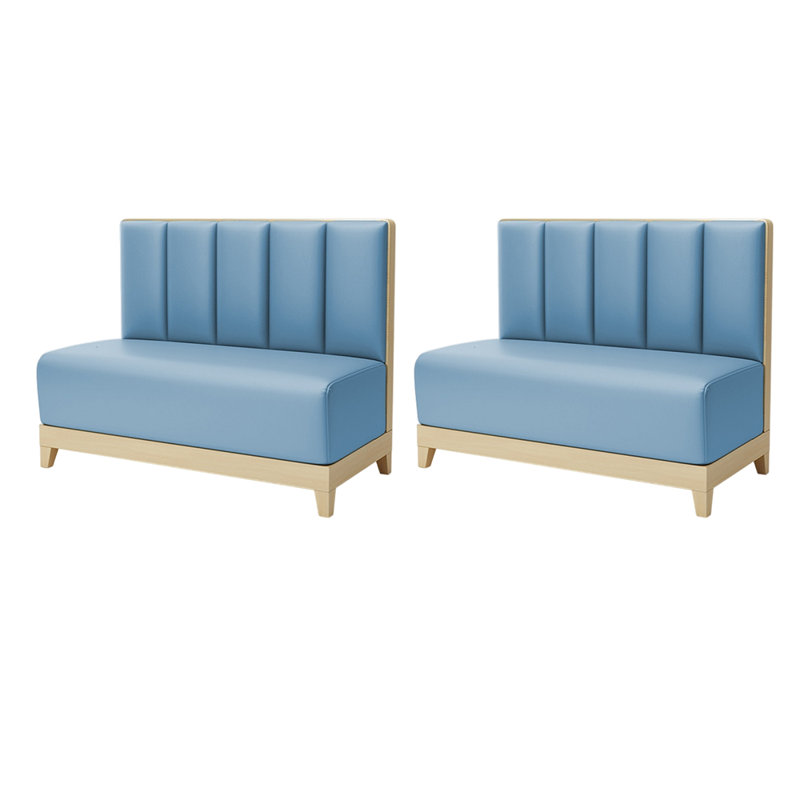 Banc rembourré en similicuir Simple Leisure Cafe, Bleu