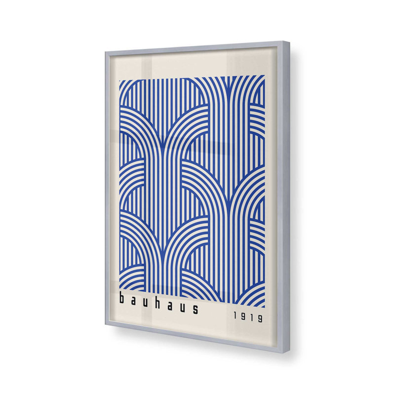 Bauhaus Abstract Arches, H 21,25 po x l 17,25 po, Argent argent
