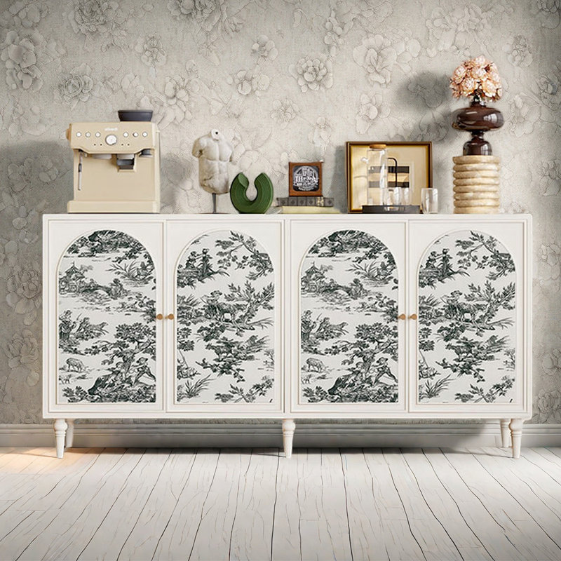 Buffet multifonctionnel de style français, Blanc