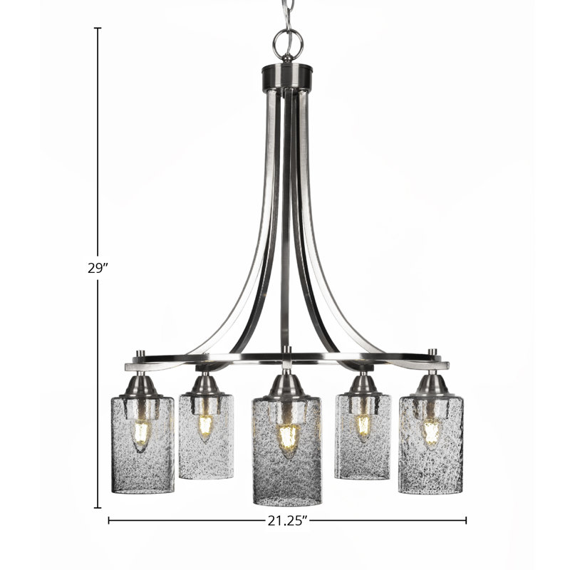 Lustre 5 lumières Michell, Nickel brossé