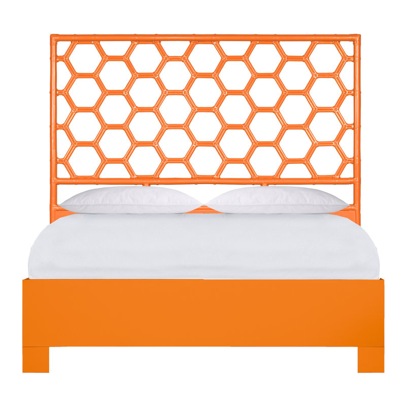Lit plateforme Honeycomb, Orange citron, Grand