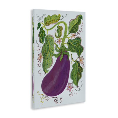 Whimsical Detail Eggplant Canvas, design by Kay Widdowson